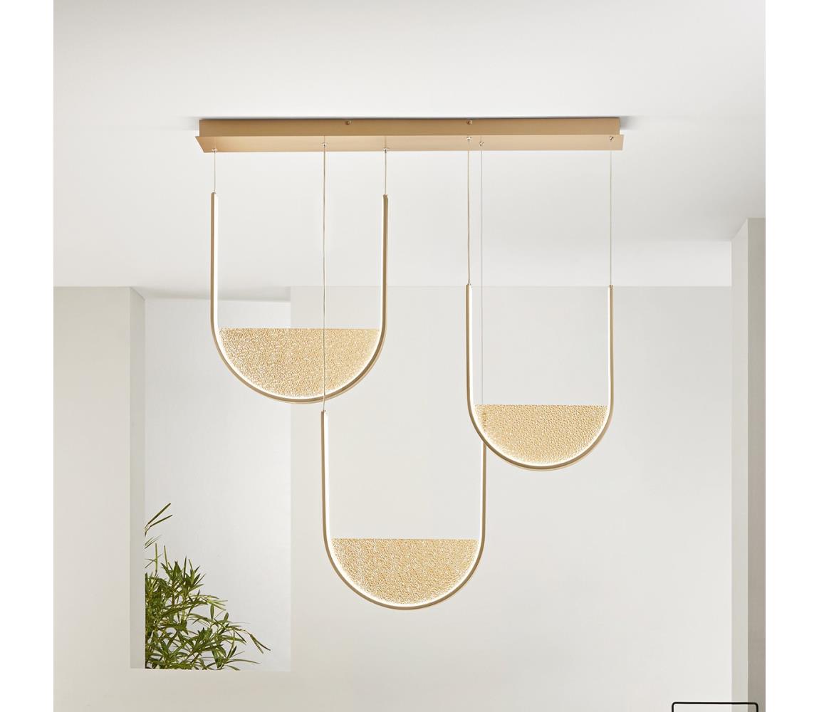 Ondaluce - LED stmievateľný luster na lanku LOTUS LED/70W/230V zlatá SO.LOTUS/3R-ORO