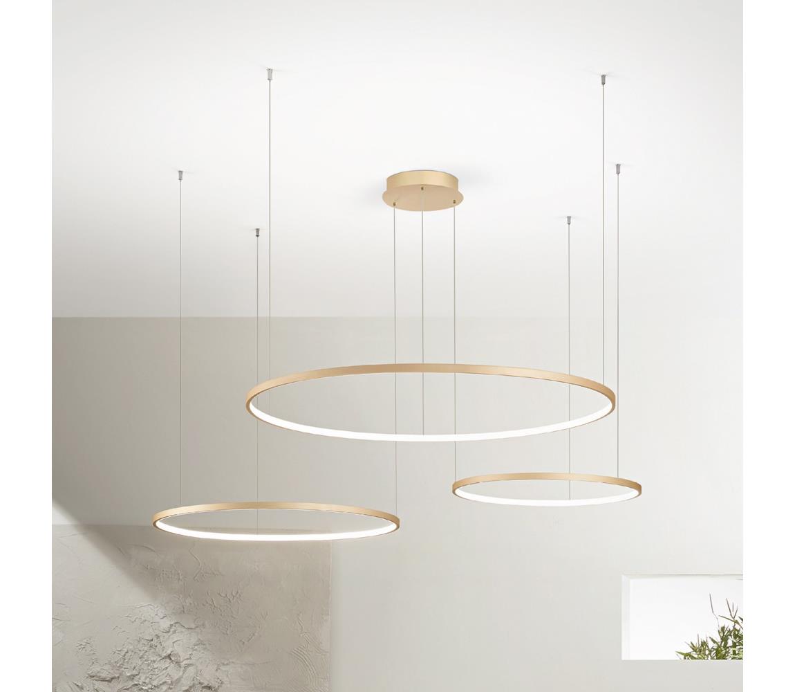 Ondaluce - LED stmievateľný luster na lanku SOEL LED/28W/230V+LED/38W+LED/47W SO.SOEL/3-ORO