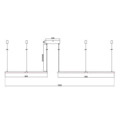 Ondaluce - LED stmievateľný luster na lankách SOEL LED/28W/230V + LED/38W pr. 80/60 cm zlatý