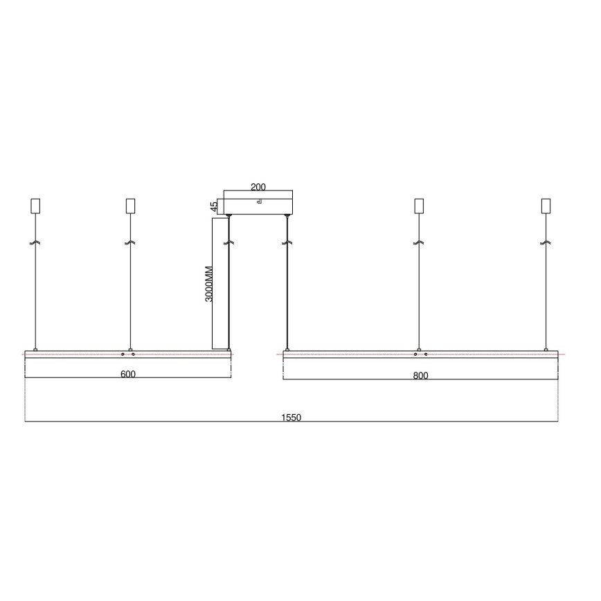 Ondaluce - LED stmievateľný luster na lankách SOEL LED/28W/230V + LED/38W pr. 80/60 cm zlatý