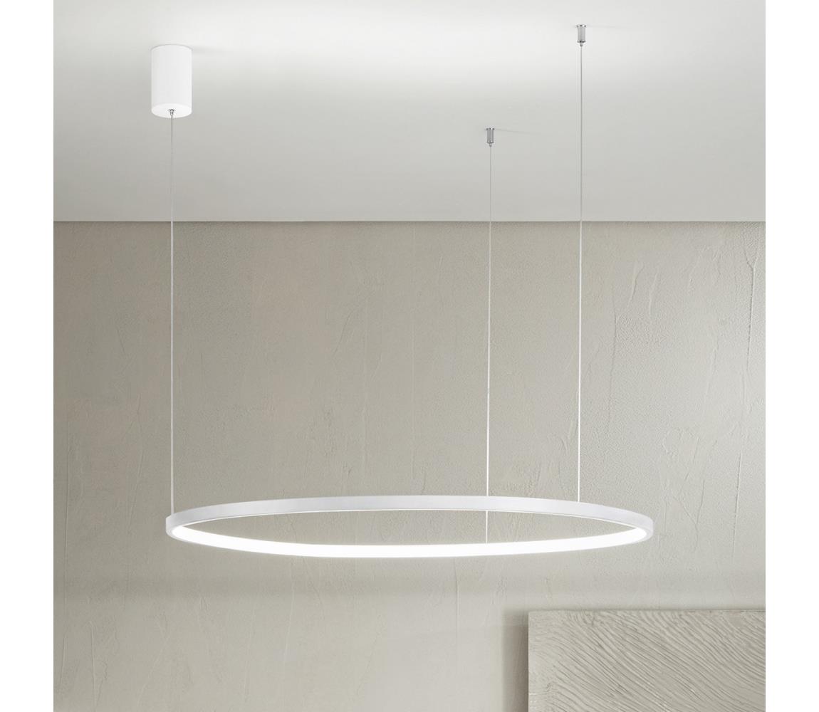 Ondaluce - LED stmievateľný luster na lanku SOEL LED/38W/230V pr. 80 cm biela SO.SOEL/80-BIANCO