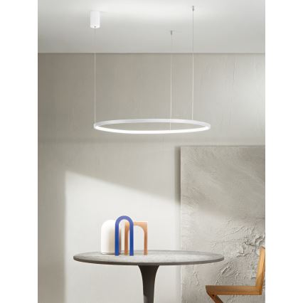 Ondaluce - LED stmievateľný luster na lanku SOEL LED/38W/230V 3000/4000K priem. 80 cm biela