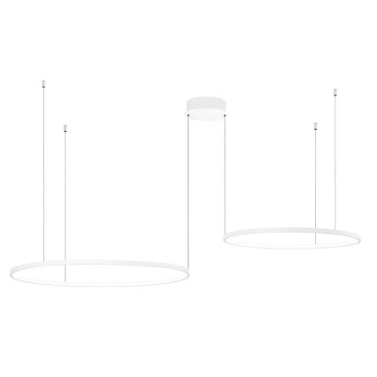 Ondaluce - stmievateľný LED závesný luster na lankách SOEL LED/28W/230V + LED/38W priemer 80/60 cm biela