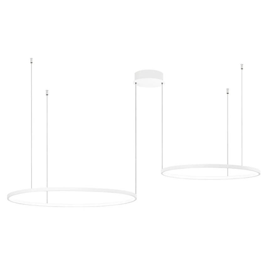 Ondaluce - stmievateľný LED závesný luster na lankách SOEL LED/28W/230V + LED/38W priemer 80/60 cm biela