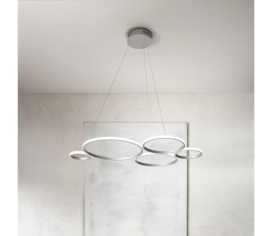 Ondaluce - LED stmievateľný závesný luster na lanku POIS LED/60W/230V strieborná SO.POIS/SILVER
