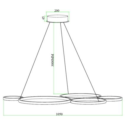 Ondaluce - LED stmievateľný závesný luster na lanku POIS LED/60W/230V strieborná