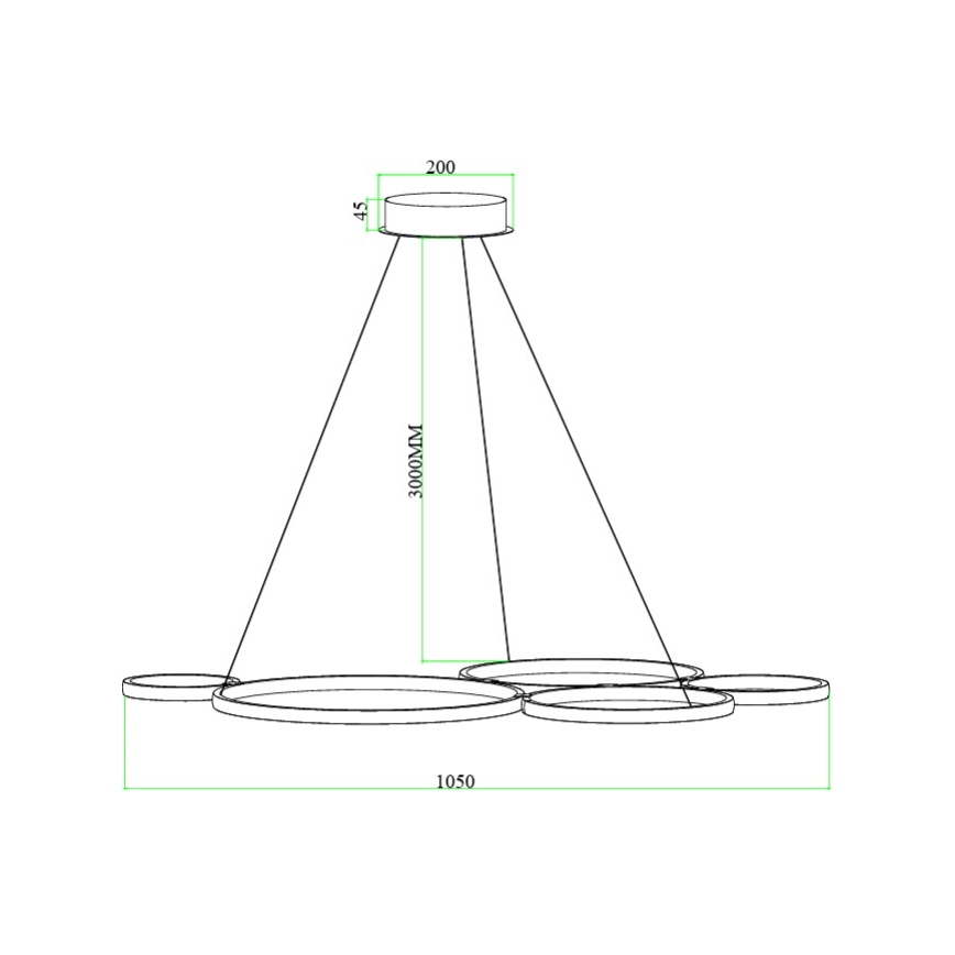 Ondaluce - LED stmievateľný závesný luster na lanku POIS LED/60W/230V strieborná
