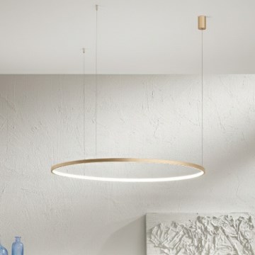 Ondaluce - LED stmievateľný závesný luster na lanku SOEL LED/47W/230V Ø 100 cm zlatý