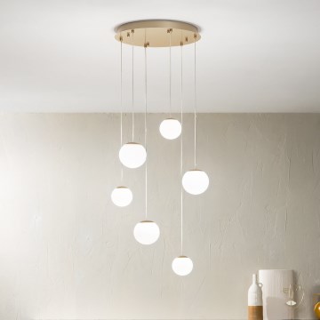 Ondaluce - LED závesný luster SANTOS LED/48W/230V pr. 45 cm zlatá/biela