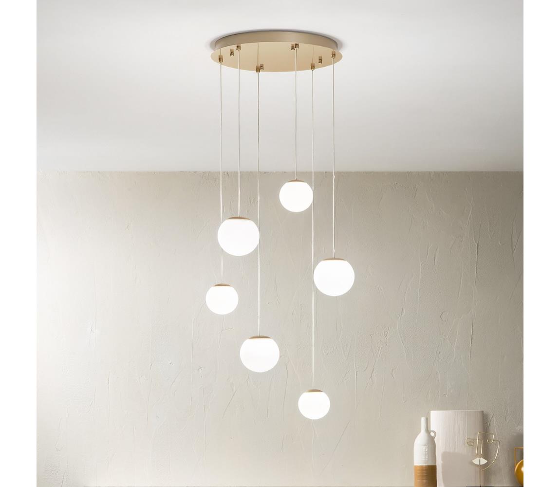 Ondaluce - LED závesný luster SANTOS LED/48W/230V pr. 45 cm zlatá/biela SO.SANTOS/6-ORO