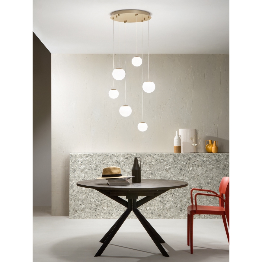 Ondaluce - LED závesný luster SANTOS LED/48W/230V pr. 45 cm zlatá/biela