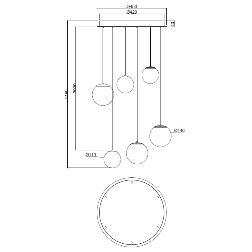 Ondaluce - LED závesný luster SANTOS LED/48W/230V pr. 45 cm zlatá/biela