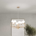 Ondaluce - Luster JEPPY na lanku 8xG9/7W/230V, priemer 78,5 cm, zlatá/biela