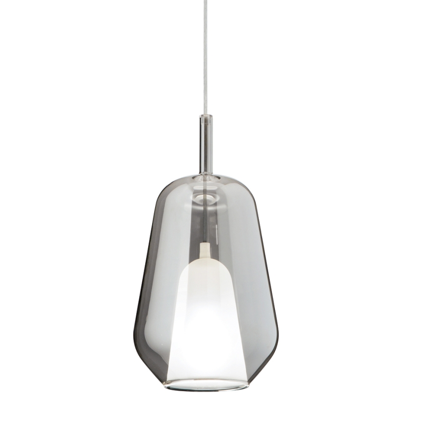 Ondaluce - Luster na lanku THELMA 1xE27/15W/230V pr. 19 cm čierna/dymová sivá