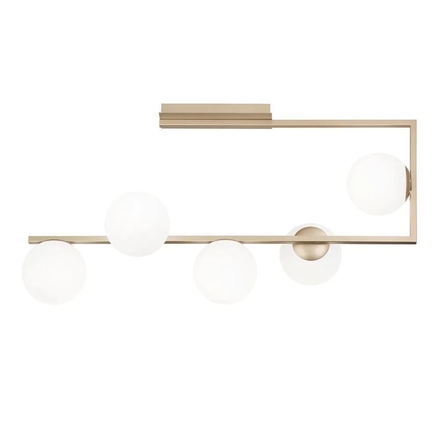 Ondaluce - Luster na tyči MONILE 5xE14/10W/230V zlatá/biela