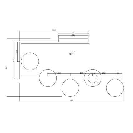 Ondaluce - Luster na tyči MONILE 5xE14/10W/230V zlatá/biela