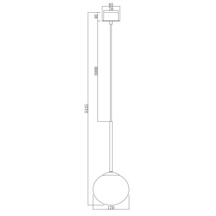 Ondaluce - Lustr na lanku JEWEL 1xE14/10W/230V pr. 17 cm čierna/dymová čierna