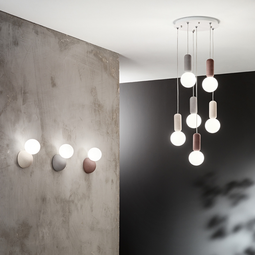 Ondaluce - Nástenné svietidlo ROCK 1xG9/7W/230V betón/biela