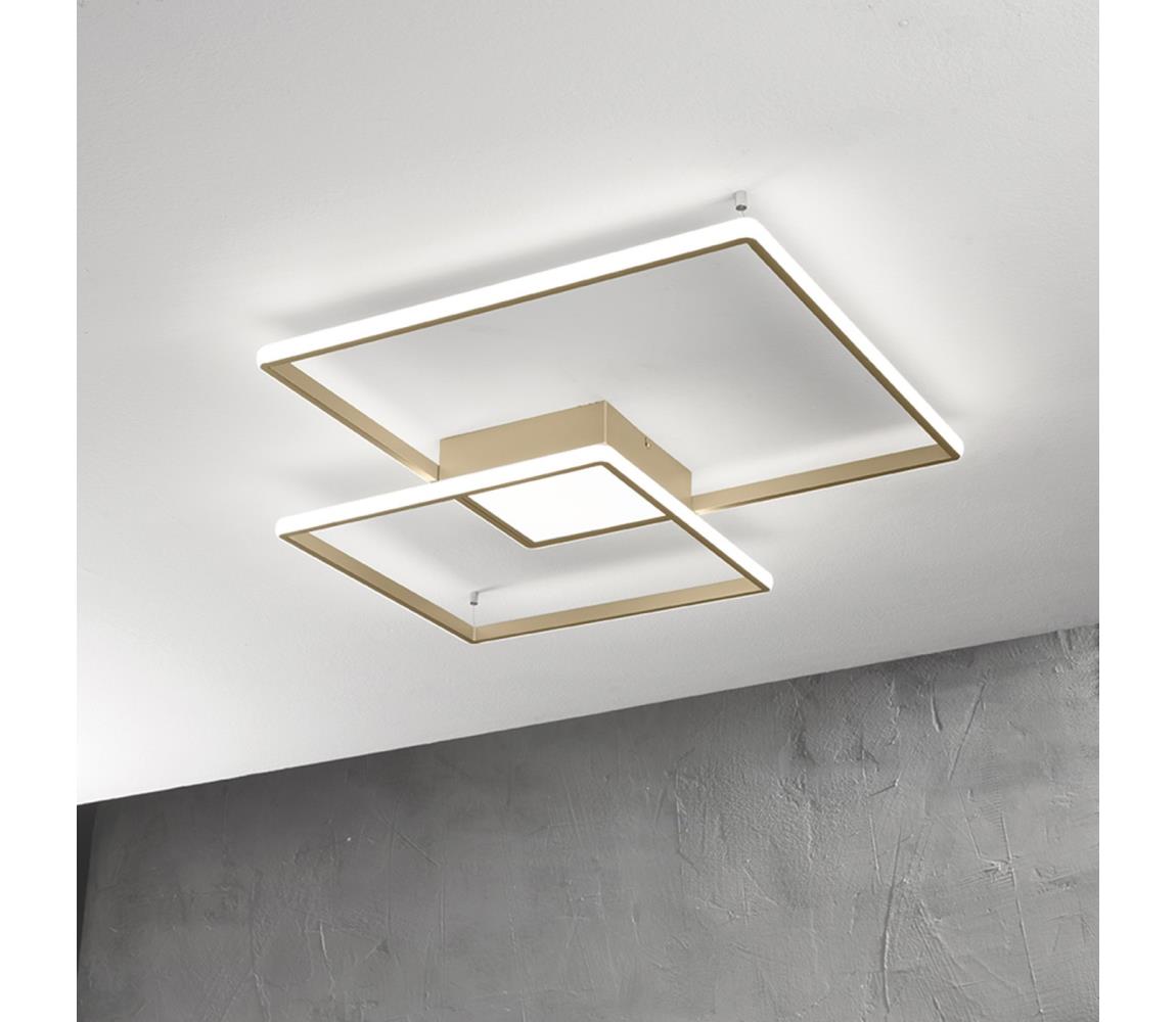 Ondaluce - stmievateľné LED stropné svietidlo DOWEL LED/46W/230V 55x55 cm zlaté PL.DOWEL/PC-ORO