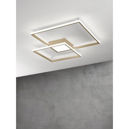 Ondaluce - stmievateľné LED stropné svietidlo DOWEL LED/46W/230V 55x55 cm zlaté