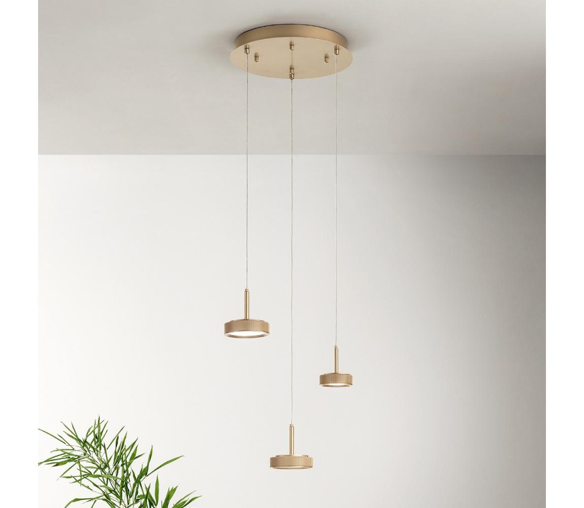 Ondaluce - stmievateľný LED luster na lanku NINA LED/24W/230V pr. 35 cm zlatý SO.NINA/3-ORO