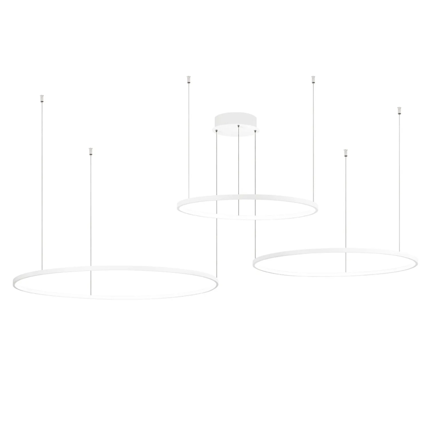 Ondaluce - LED Stmievateľný luster na lane SOEL LED/28W/230V + LED/38W + LED/47W priemer 100/80/60 cm biela