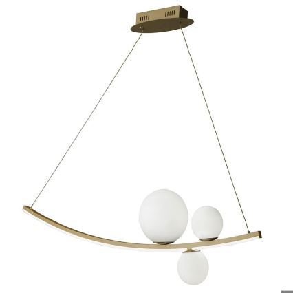 Ondaluce - Stmieva­teľný LED závesný luster ALTALENA LED/48W/230V zlatá/biela