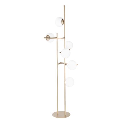 Ondaluce - Stojacia lampa JEWEL 6xE14/10W/230V 166 cm zlatá/biela