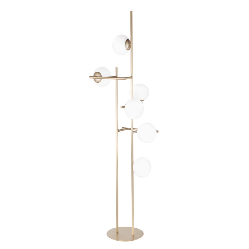Ondaluce - Stojacia lampa JEWEL 6xE14/10W/230V 166 cm zlatá/biela