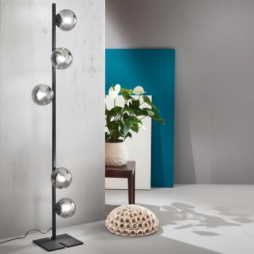 Ondaluce - Stojacia lampa MONILE 5xE14/10W/230V 170 cm čierna/dymová čierna