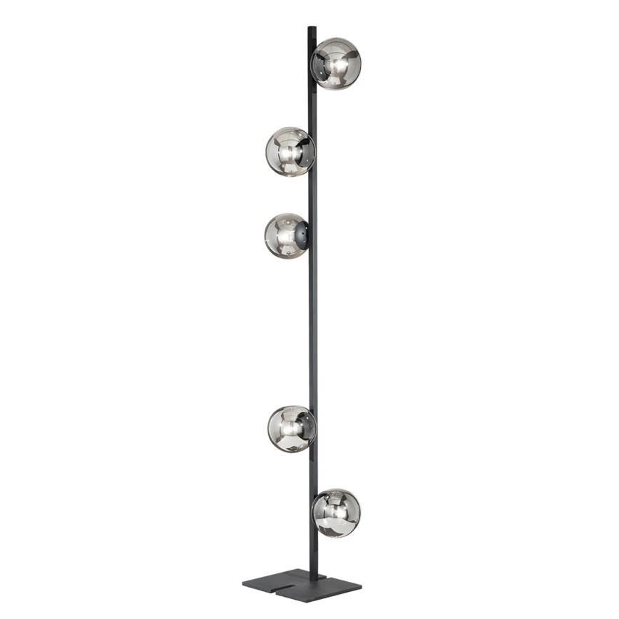 Ondaluce - Stojacia lampa MONILE 5xE14/10W/230V 170 cm čierna/dymová čierna