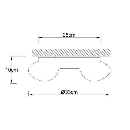Ondaluce - Stropné svietidlo DODI 2xE27/15W/230V pr. 33 cm biele