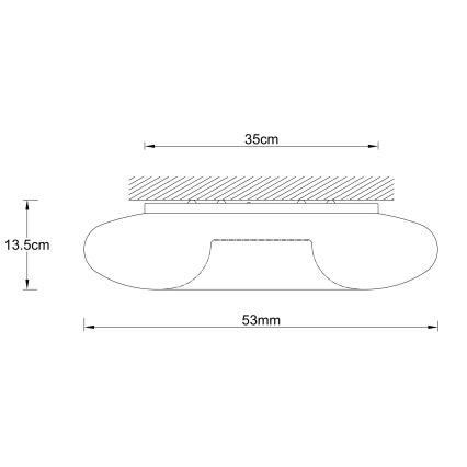 Ondaluce - Stropné svietidlo DODI 4xE27/15W/230V priemer 53 cm biele