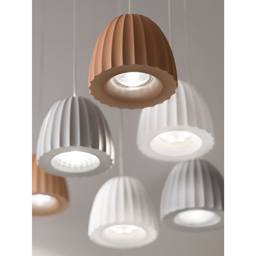 Ondaluce - Závesné svietidlo na lanku CONCRETE 1xGU10/7,5W/230V priemer 10,5 cm betón/sivá