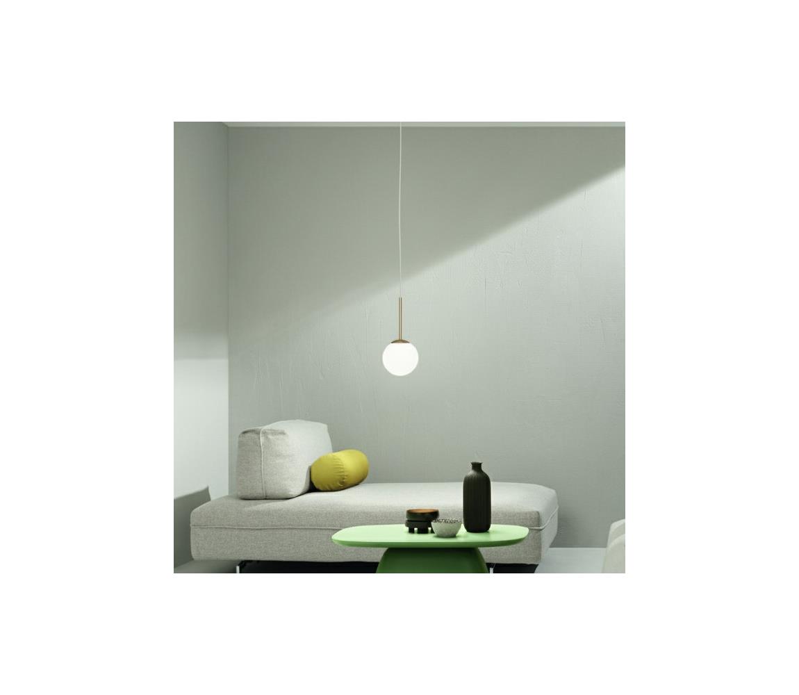 Ondaluce - Závesný luster JEWEL na kábli 1xE14/10W/230V pr. 17 cm zlatá/biela SO.JEWEL/ORO