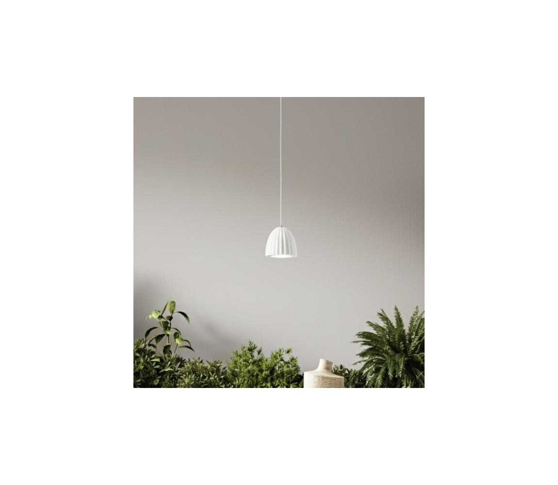 Ondaluce - Závesný luster na lanku CONCRETE 1xGU10/7,5W/230V pr. 10,5 cm betón/biela SO.CONCRETE/BIANCO