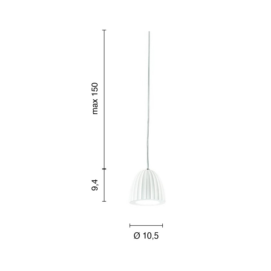 Ondaluce - Závesný luster na lanku CONCRETE 1xGU10/7,5W/230V pr. 10,5 cm betón/biela
