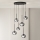Ondaluce - Závesný luster na lanku JEWEL 6xE14/10W/230V pr. 55 cm čierna/dymová čierna