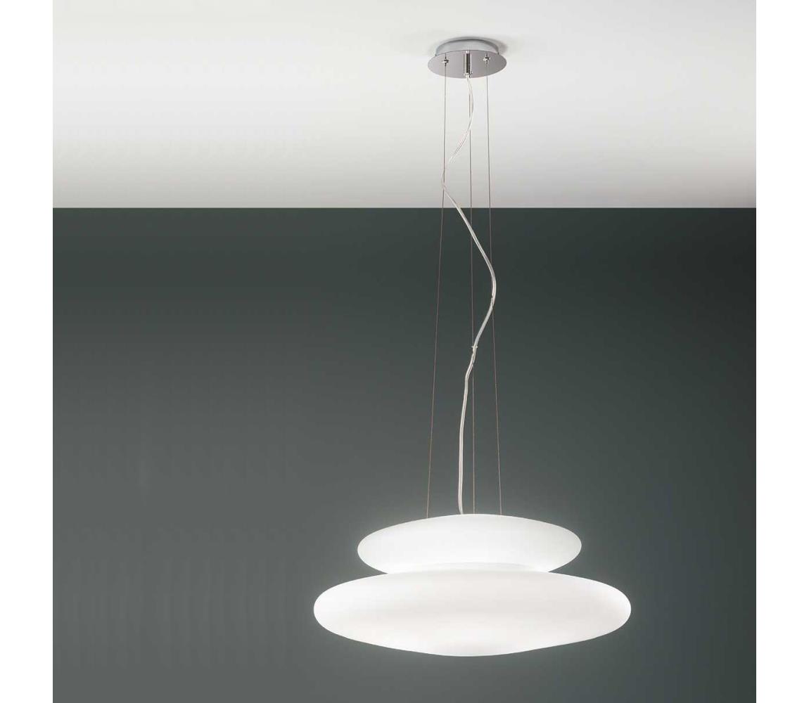 Ondaluce - Závesný luster PAGODA na lane 3xE27/15W/230V + 2xE27/15W, priemer 50 cm, biela SO.PAGODA/50