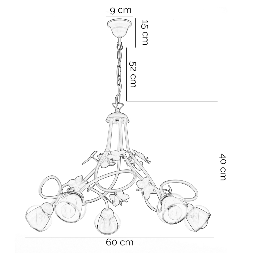 ONLI - Detský luster BUTTERFLY 5xE14/6W/230V