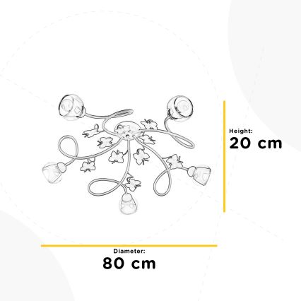 ONLI - Detský prisadený luster BUTTERFLY 5xE14/6W/230V