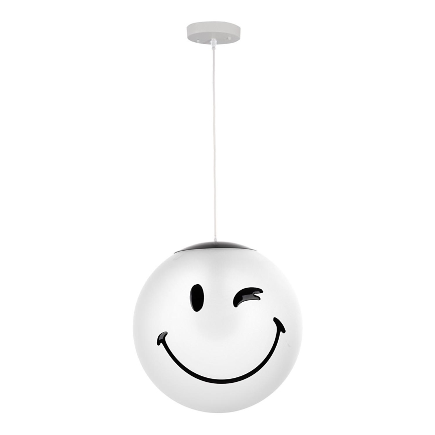 ONLI - Detský závesný luster SMILEY na lanku 1xE27/15W/230V biela