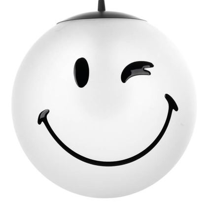 ONLI - Detský závesný luster SMILEY na lanku 1xE27/15W/230V biela