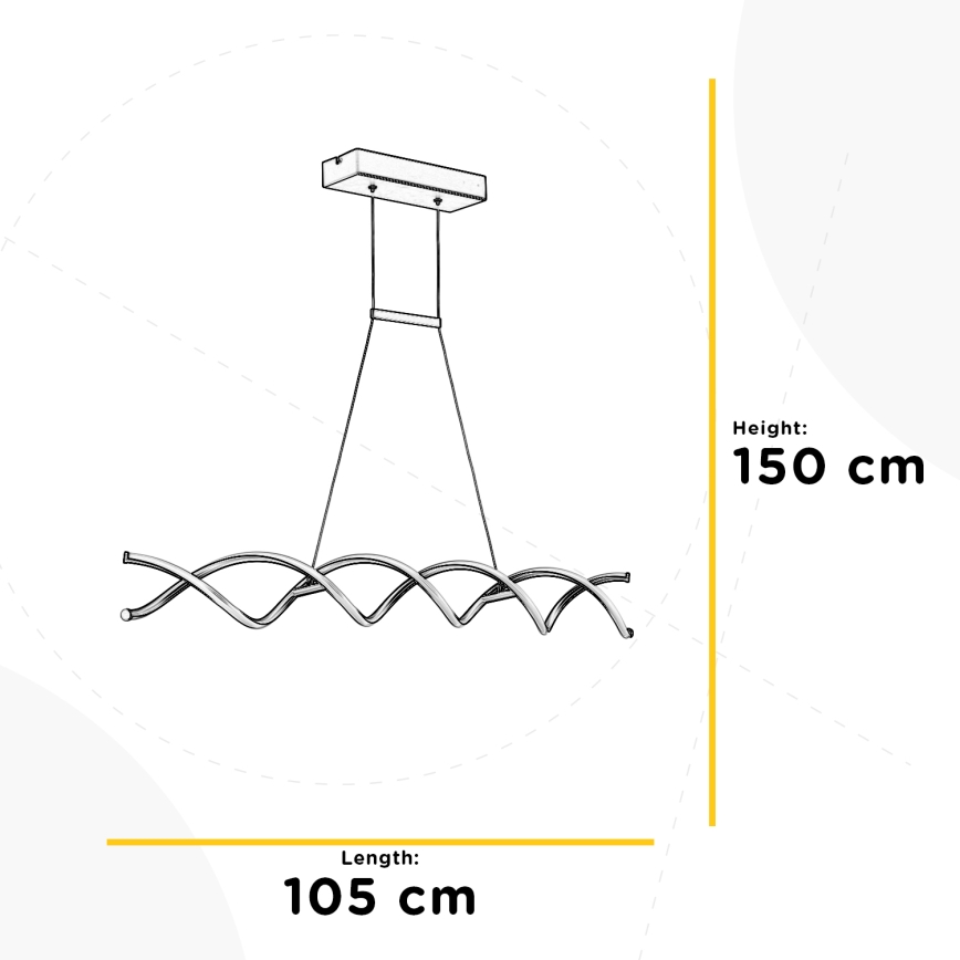 ONLI - LED Luster na lanku DNA LED/24W/230V 4000K strieborná