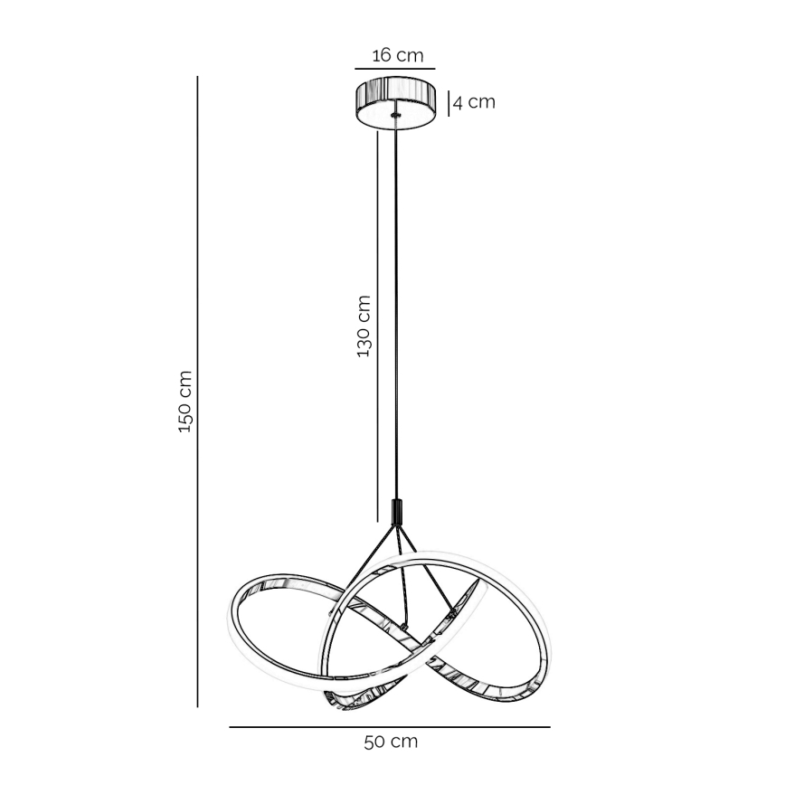 ONLI - LED Luster na lanku LOOP LED/40W/230V 4000K lesklý chróm