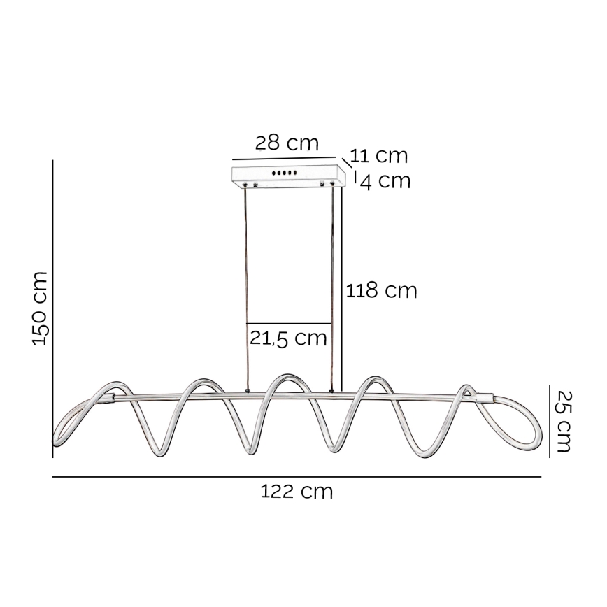 ONLI - LED Luster na lanku SPIRALE LED/72W/230V 3000K biela