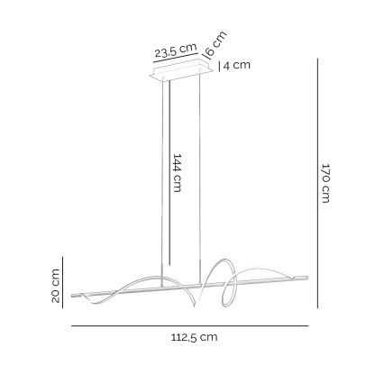 ONLI - LED Luster na lanku TWIST LED/30W/230V 4000K čierna