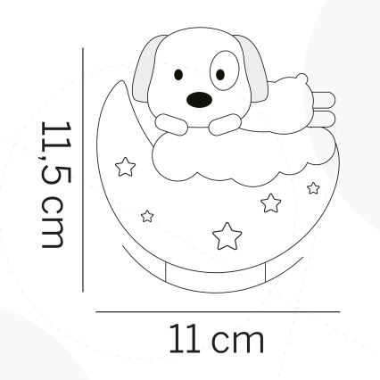 ONLI - LED Nabíjacie detské nočné svetlo NUVOLINA LED/2,5W/5V 300 mAh pes/ružová