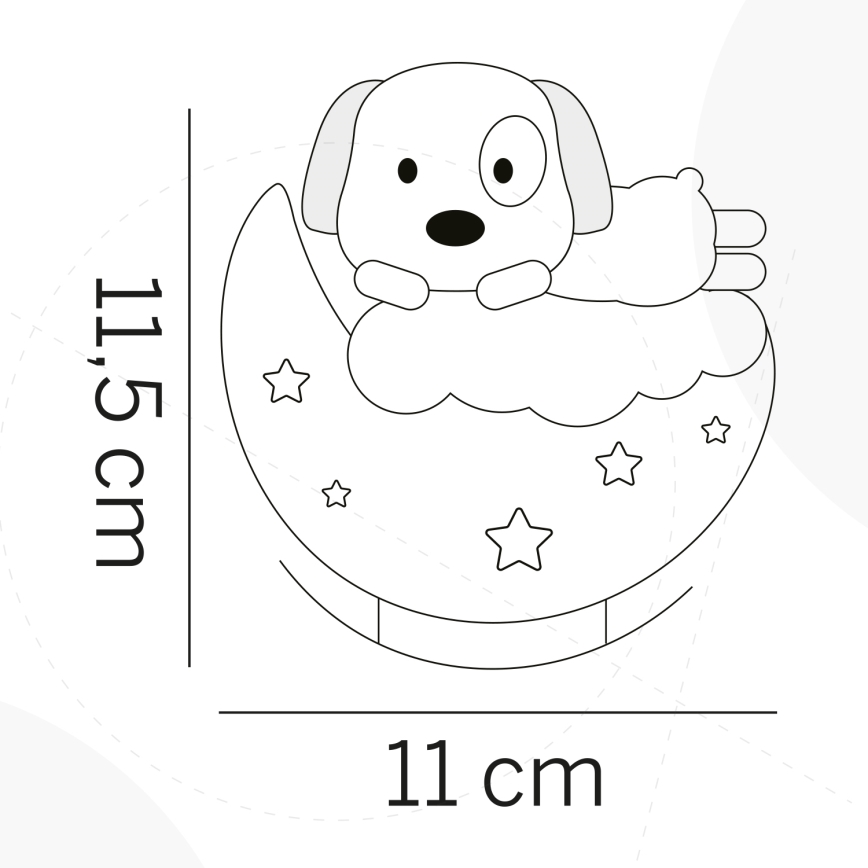 ONLI - LED Nabíjacie detské nočné svetlo NUVOLINA LED/2,5W/5V 300 mAh pes/ružová
