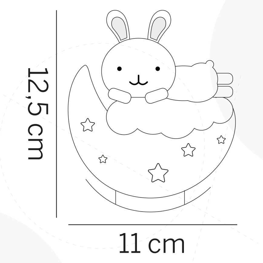 ONLI - LED Dobíjateľné detské nočné svetlo NUVOLINA LED/2,5W/5V 300 mAh zajačik/modrá